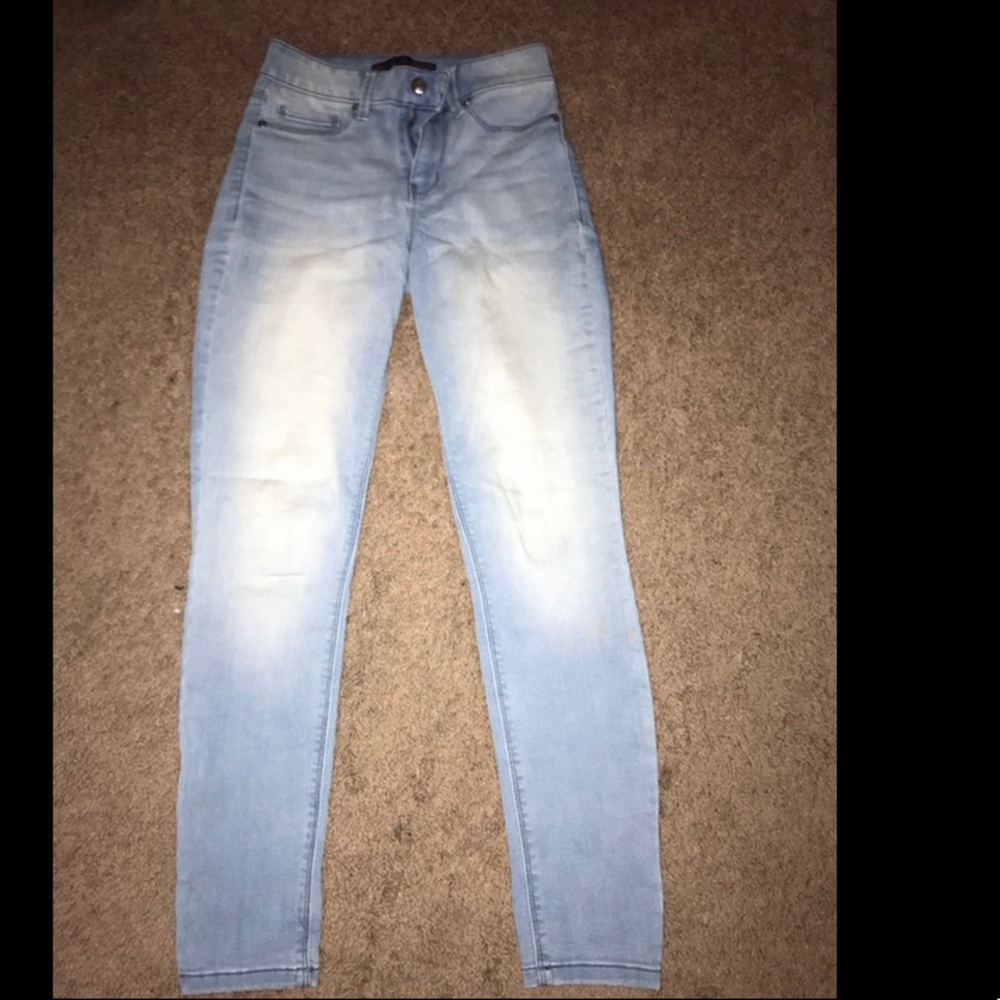 Skinny blue jeggings
